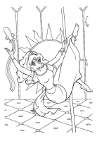 A coloring page of the hunchback of notre dame